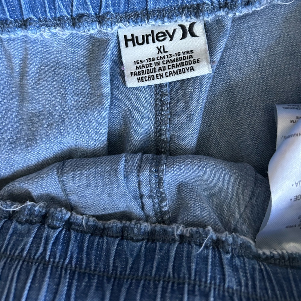 Hurley Girls Chambray Cargo Style Joggers size XL - Picture 2 of 10